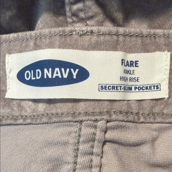 Old Navy Light Gray Velvet Flare Ankle High Rise Pants ~ 14 Tall - Picture 5 of 6
